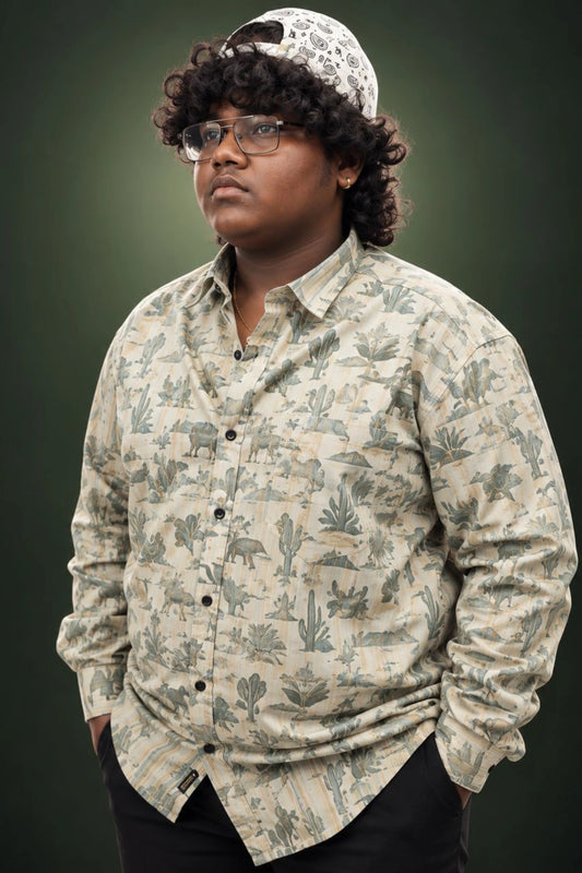 Men's Plus Size Printed Casual Shirt (3XL - 6XL)