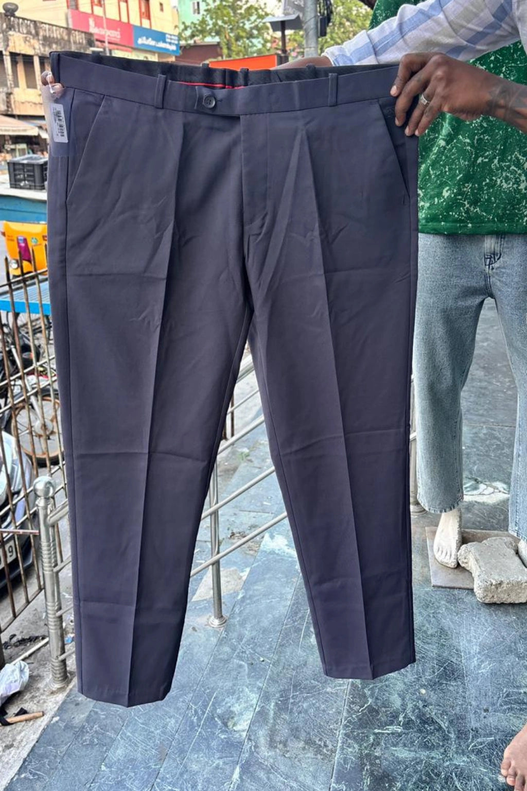 Men's polo navy blue plus size polo fit stretch casual pants in sizes 40 to 48 by TheBrandSpot