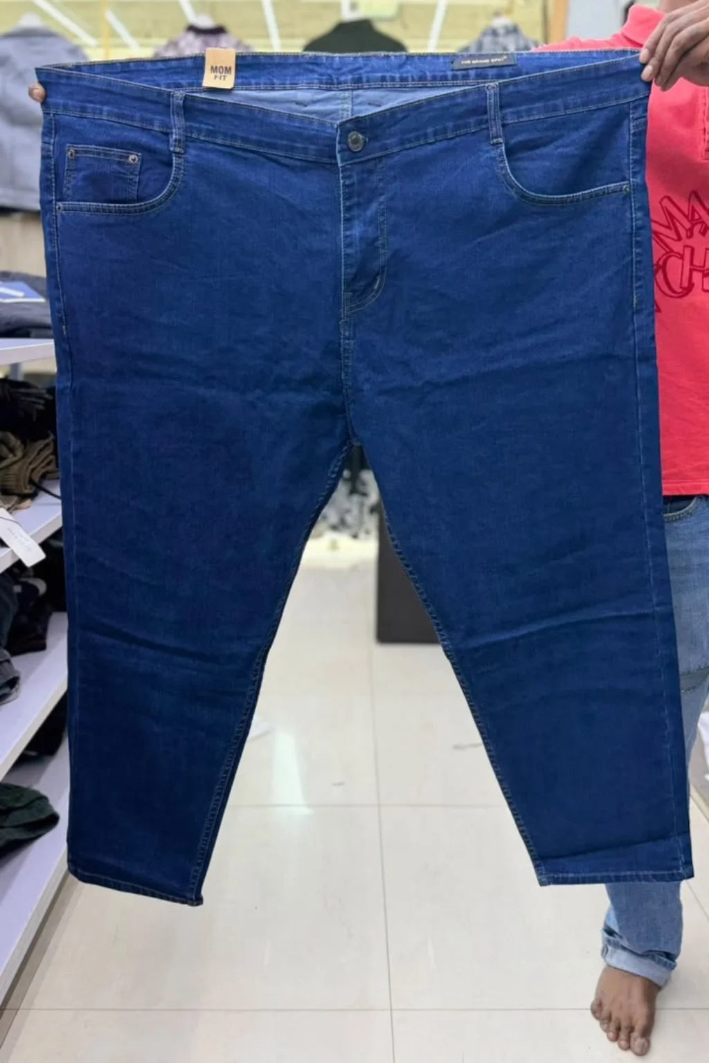 Men's Plus Size Mom Fit Stretch Jeans (Sizes 44 - 50)