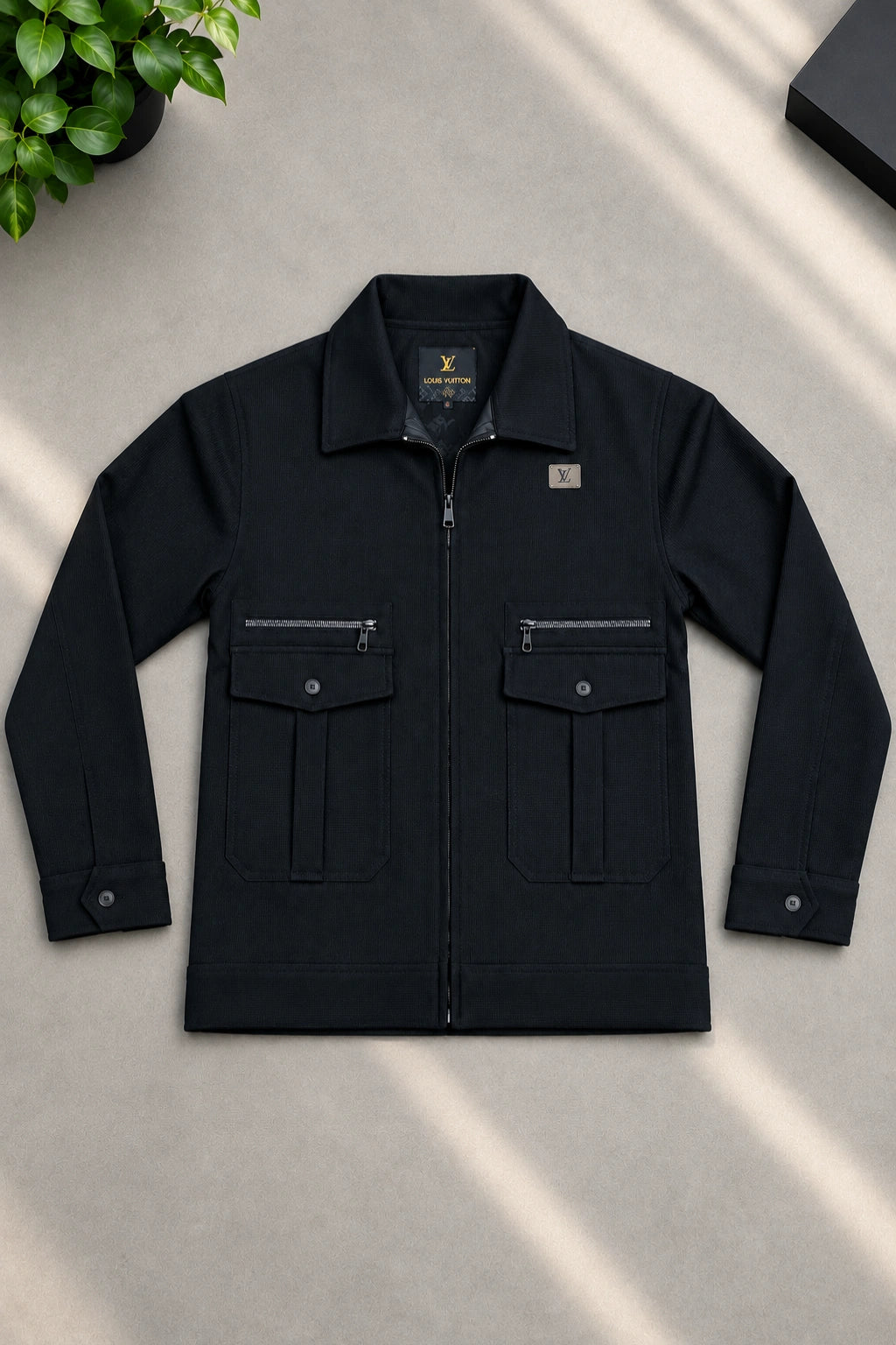Men's celebrity jacket in rugged charcoal dark grey full sleeve jacket by The Brand Spot