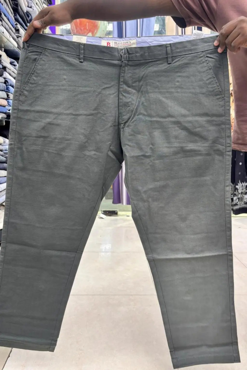 Men's naruto grey formal linen pants in plus sizes 38 to 44 by TheBrandSpot