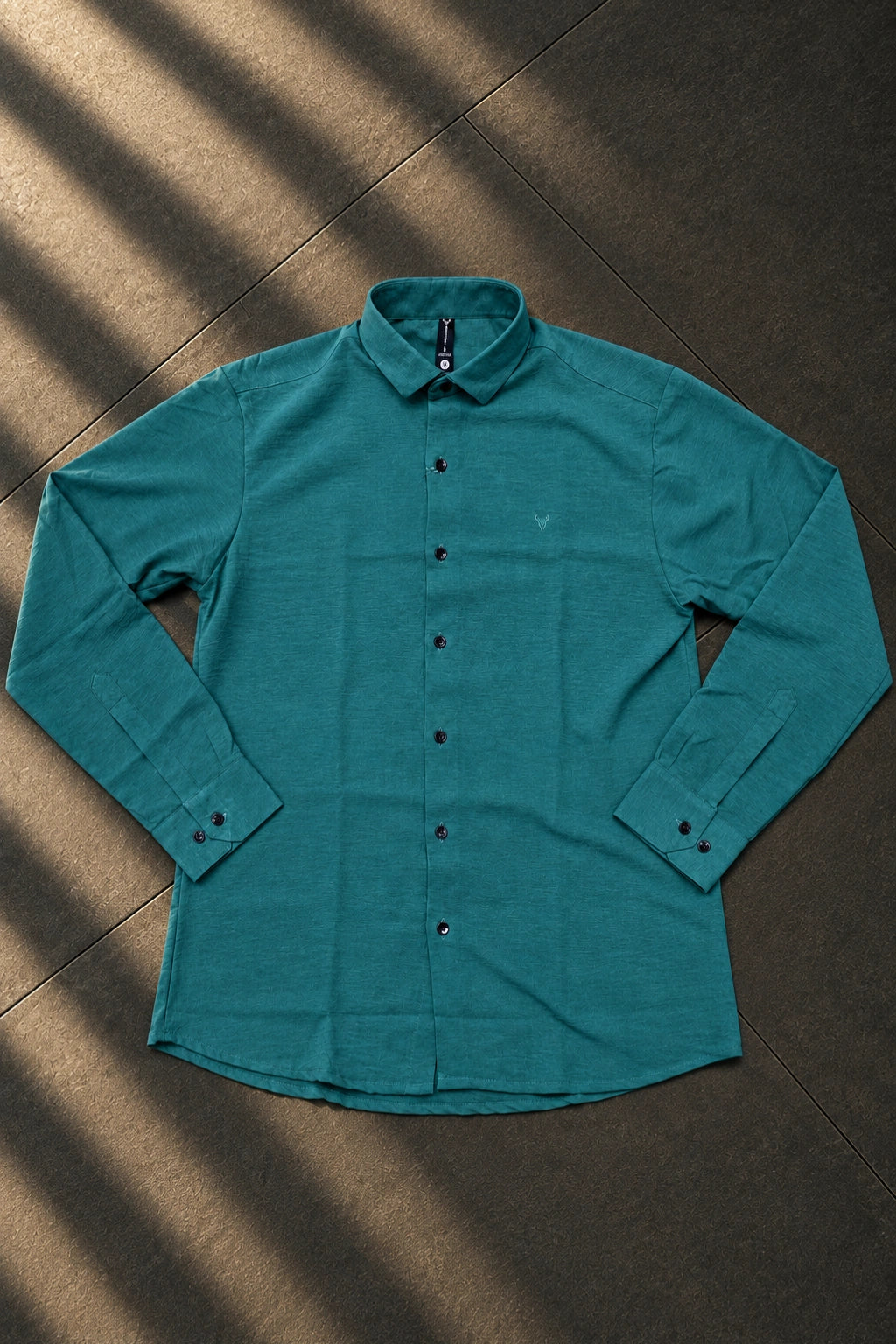 Men's korean style solid color casual shirt in soft cloud teal green full sleeve shirt by The Brand Spot