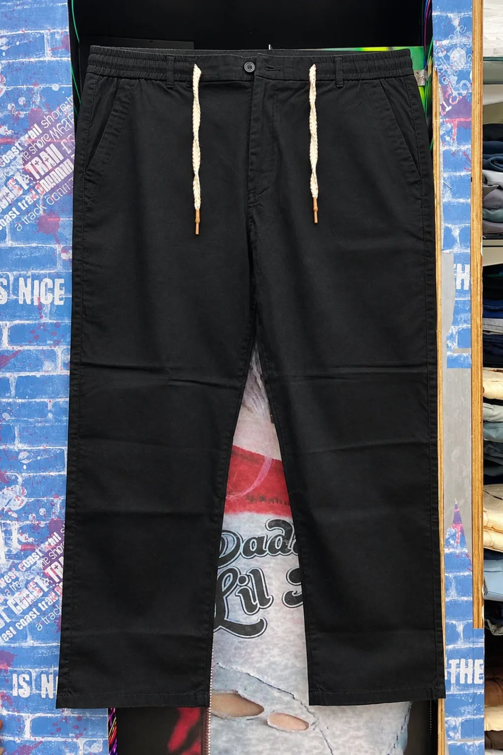 Men's linen baggy pants with drawstring in Wolf Grey color variant by The Brand Spot