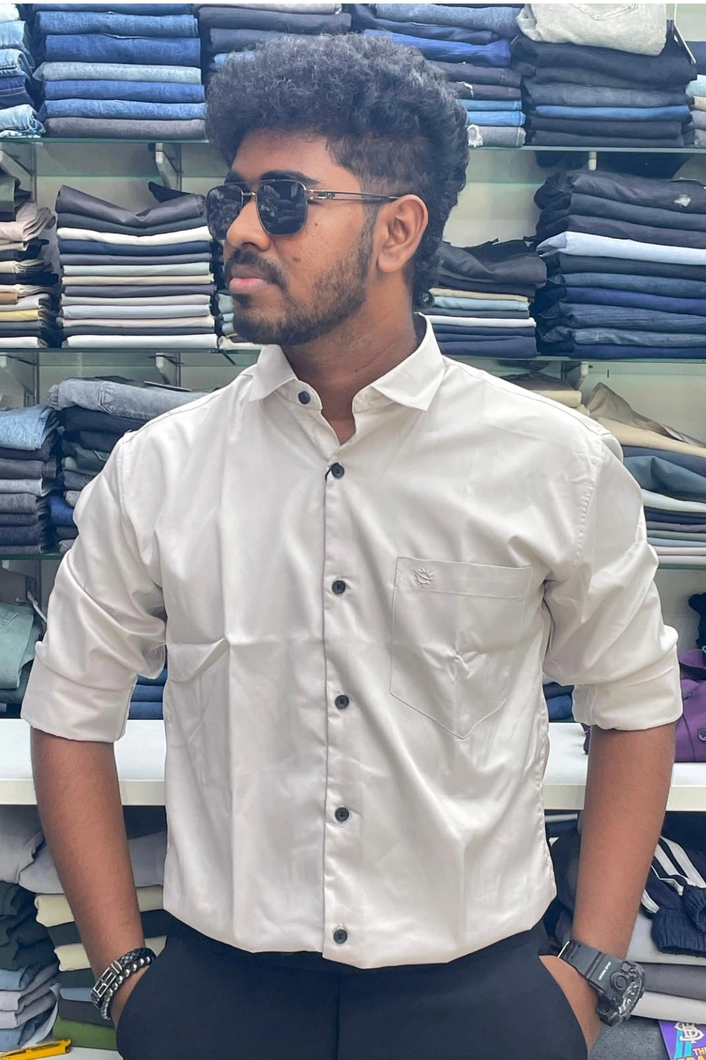Men's slate grey party wear shirt in sizes M to 2XL by TheBrandSpot
