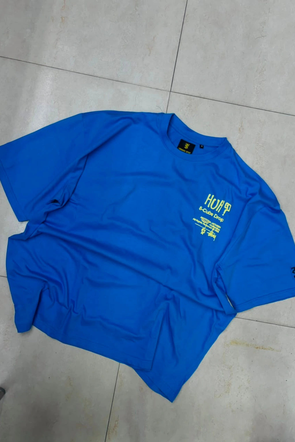 Front view of men's soulstone blue plus size t-shirt with chest graphic print in sizes 3XL to 8XL by TheBrandSpot