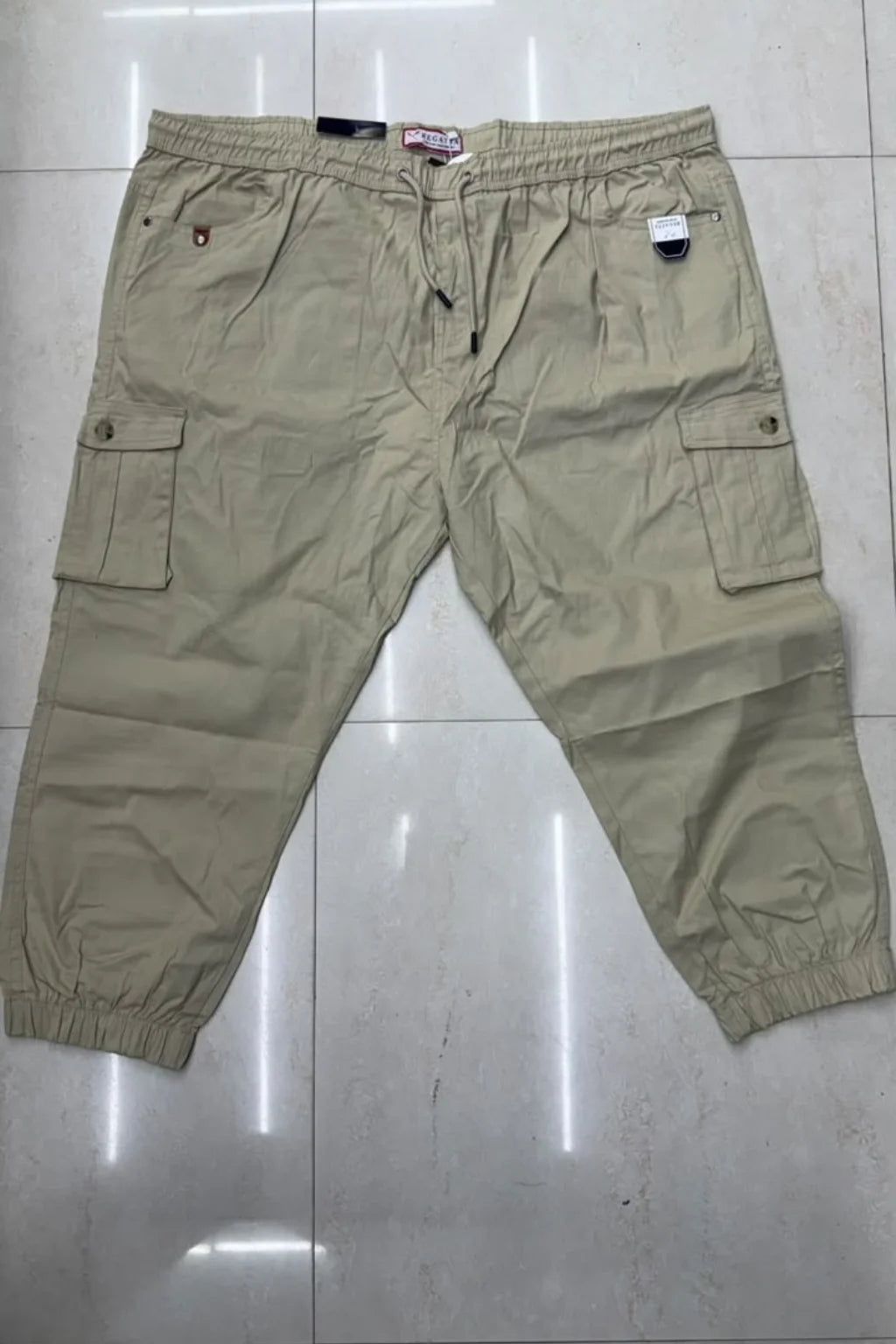 Men's Plus Size Cotton Cargo Joggers in Tarzan Green with utility cargo pockets by The Brand Spot