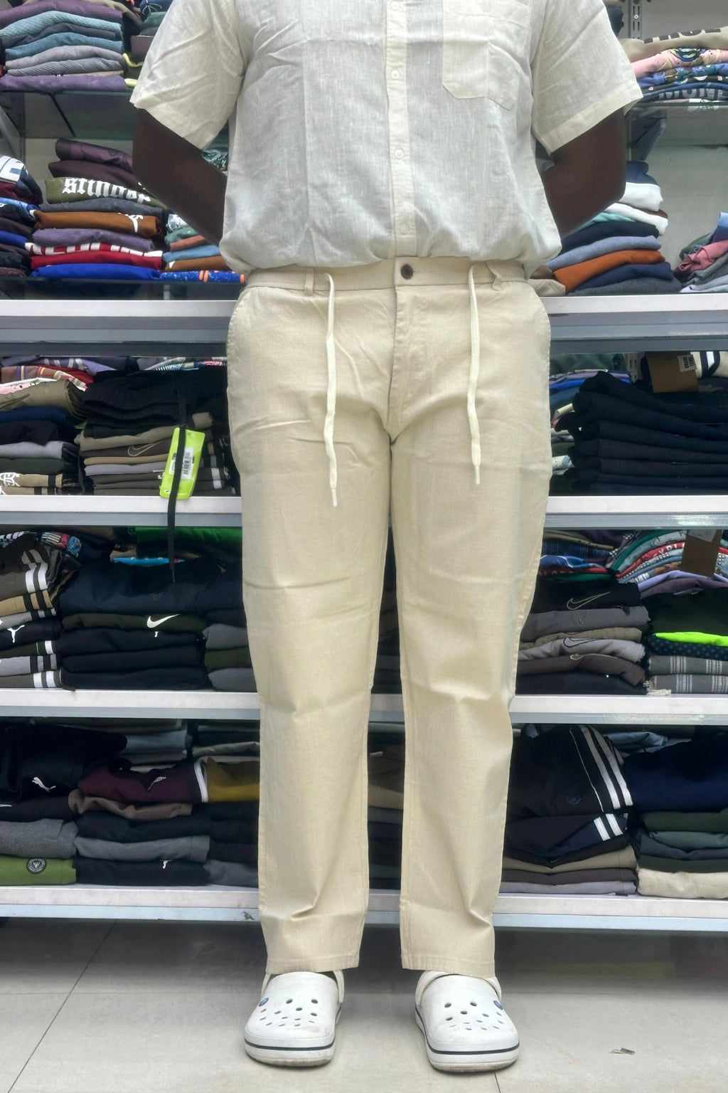 Men's sand mist plus size premium linen pants in big sizes 40 to 48 by TheBrandSpot