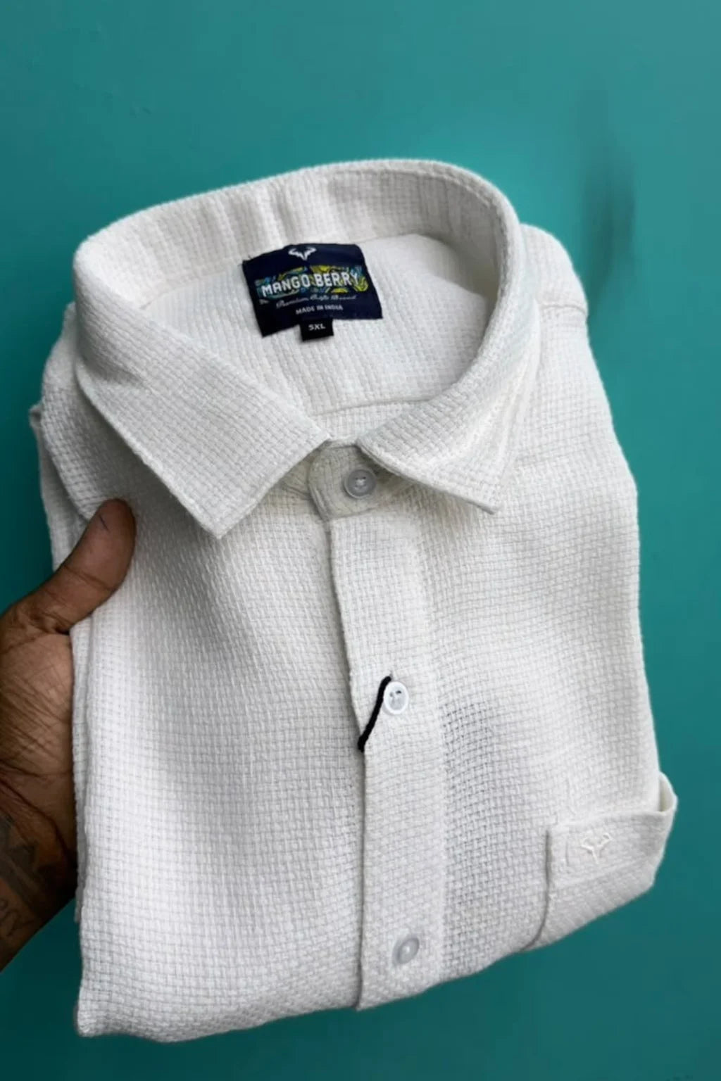 Men's Plus Size Plain Jute Shirt in Feather Grey by The Brand Spot