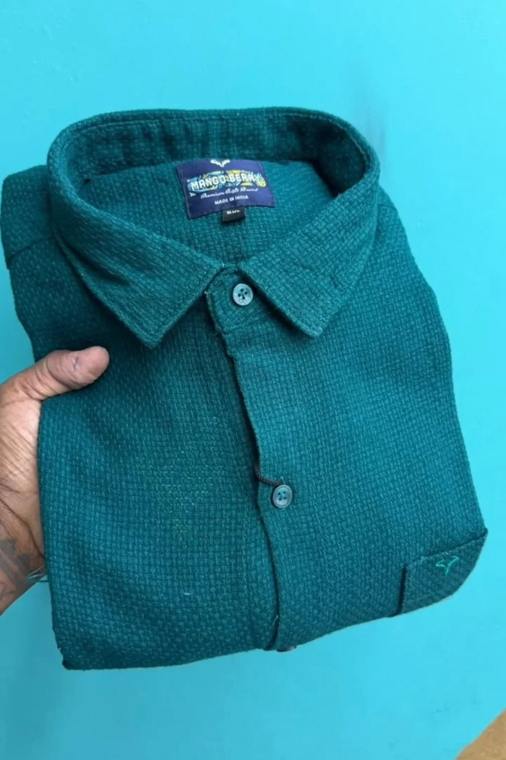 Men's Plus Size Plain Jute Shirt in Glass Sea by The Brand Spot
