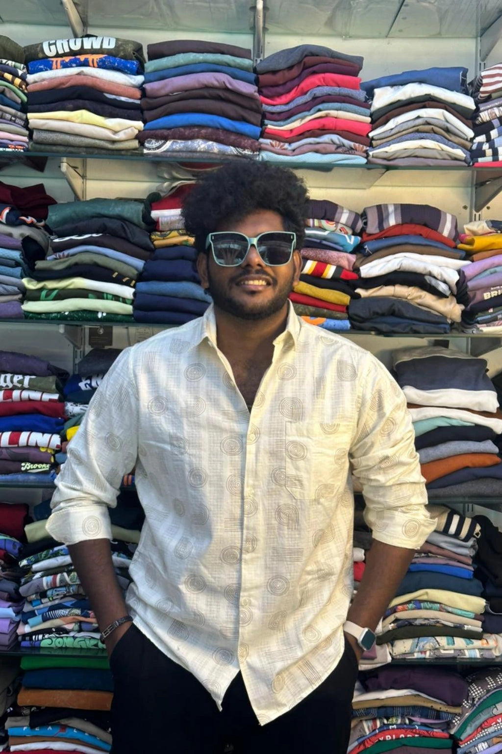 Men's soft sand printed plus size casual shirt in big sizes 3XL to 5XL by TheBrandSpot