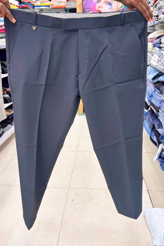 Men's slate violet polo fit casual stretch cotton trousers in sizes 38 to 44 by TheBrandSpot