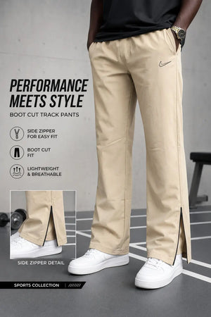 Men's Premium Bootcut Track Pants with Side Zipper (M–XXL