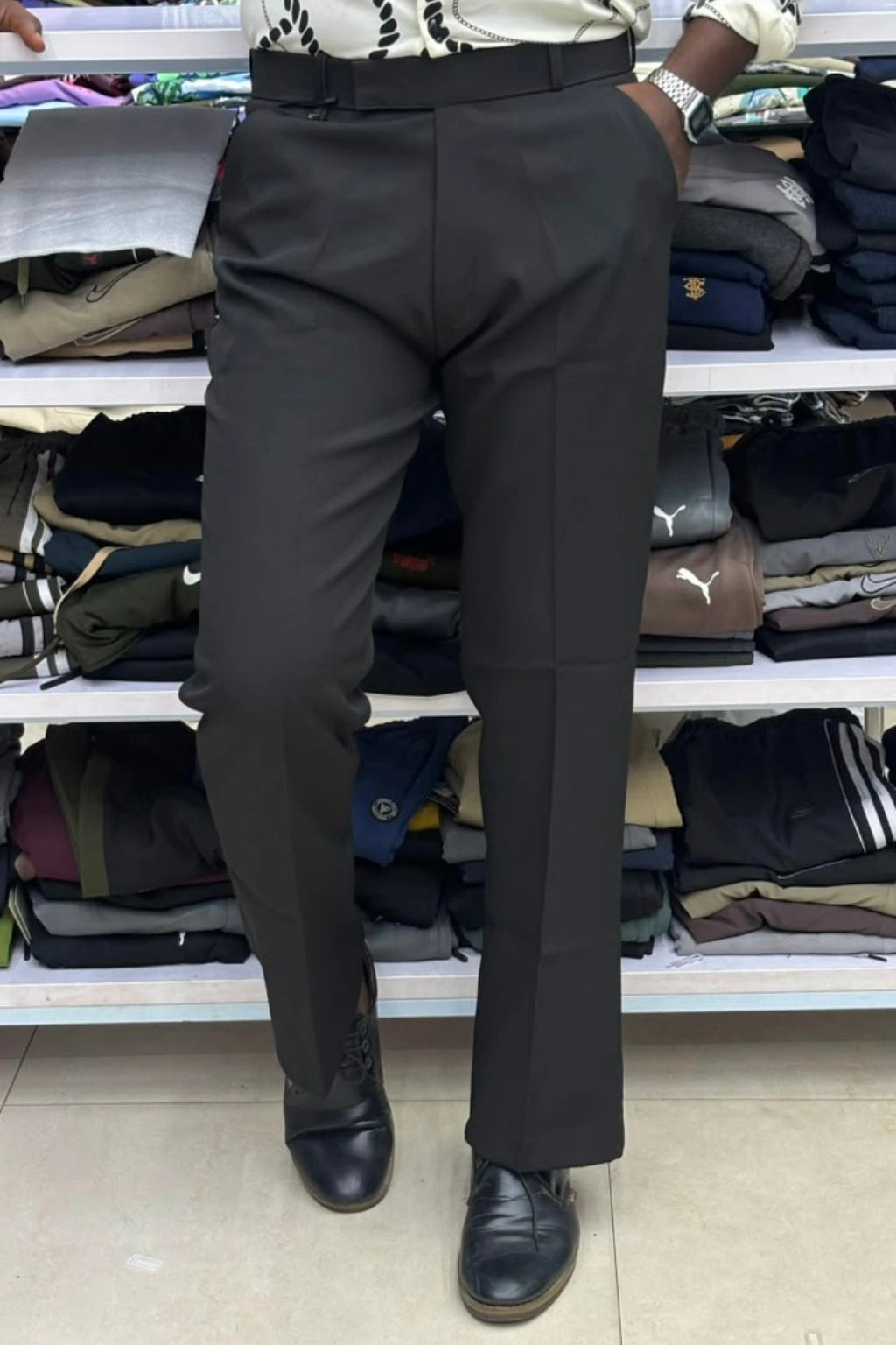 Men's vintage bootcut casual trousers in urban grey color in sizes 28 to 36 by TheBrandSpot
